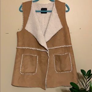 Faux fur lined vest
